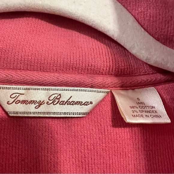TOMMY Bahama Quarter Zip Pullover in Pink, Size Small - Picture 2 of 9